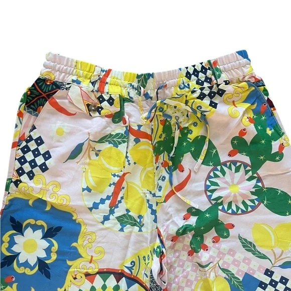 Anthropologie Wide Leg Multicolor Pants Vibrant Abstract Design - Picture 6 of 10